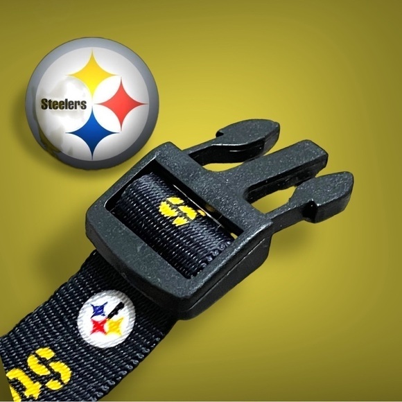 STEELERS Logo 24” Dog Collar Black Gold - Picture 6 of 9
